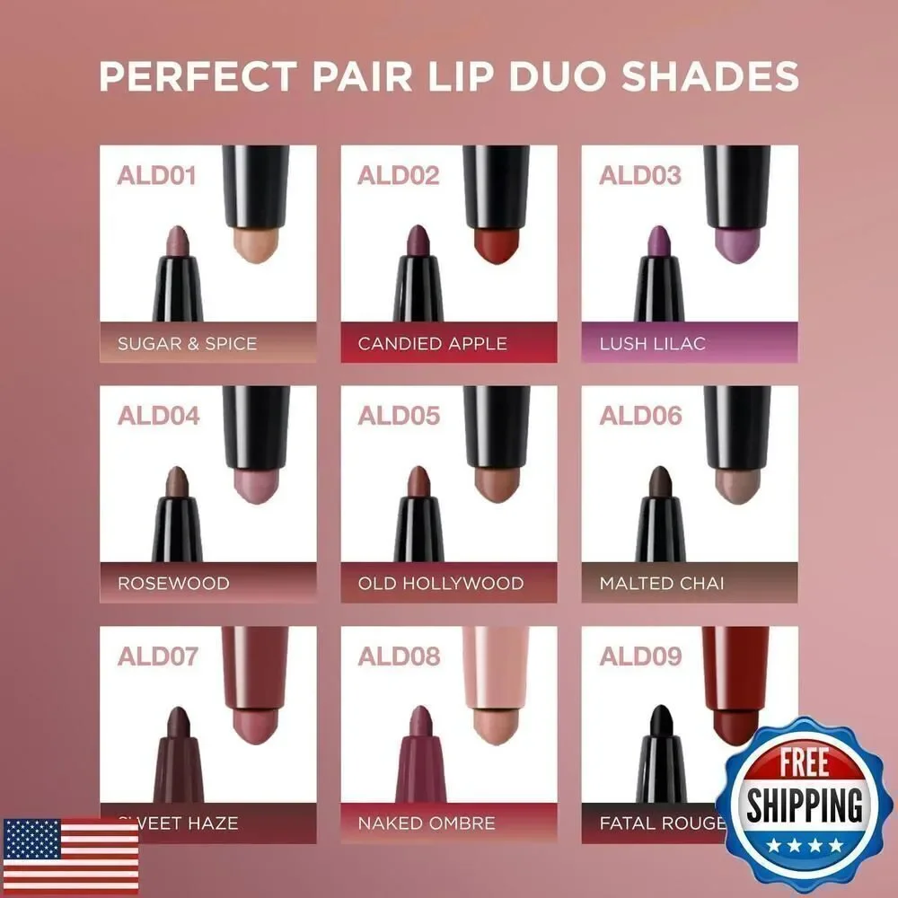 Absolute New York ALD08 Perfect Pair Lip Duo, Fuller and Poutier Lips, Deeper